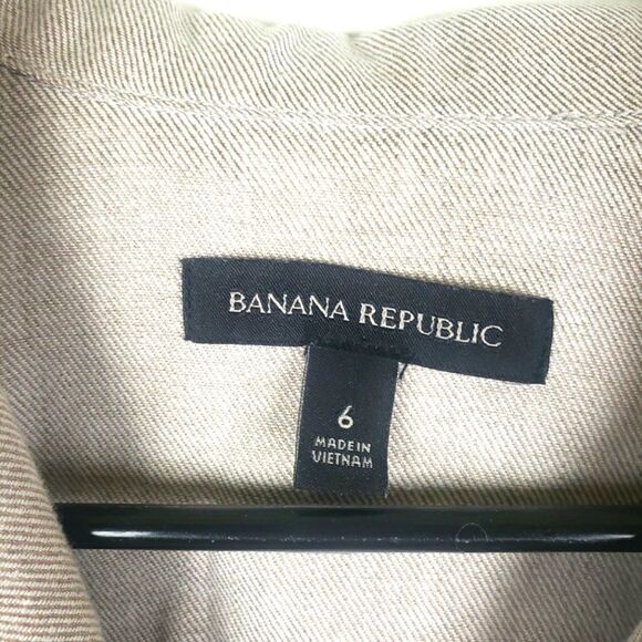 Women's Banana Republic Linen Blend Button-Down Elegant Beige Stylish Dress Sz 6 - Picture 9 of 9